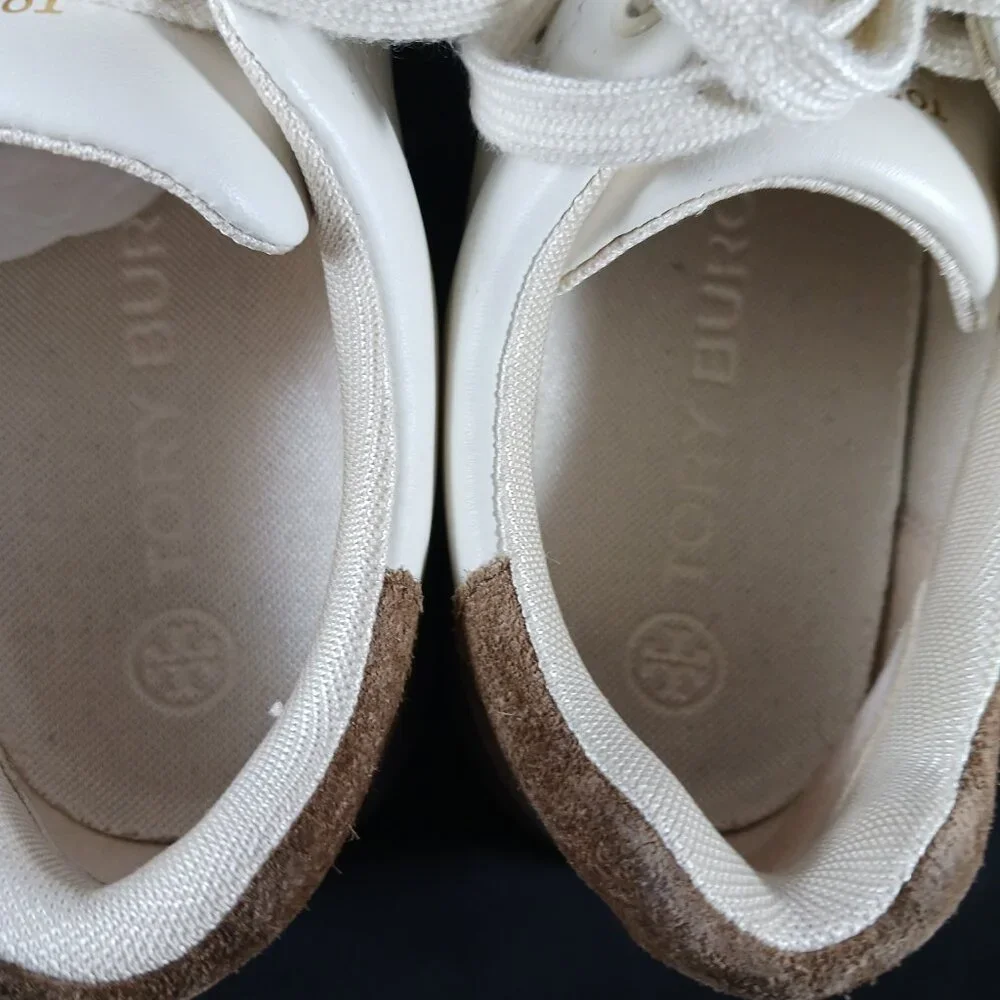 Tory Burch Howell Court Ivory Leather Sneaker Women's size 9M